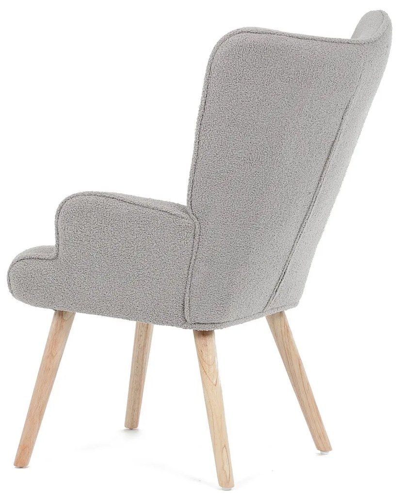 Kreslo s ušami Bouclé GREY2, sivá