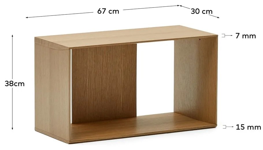 Modulárny policový systém v dekore duba v prírodnej farbe 67x38 cm Litto – Kave Home