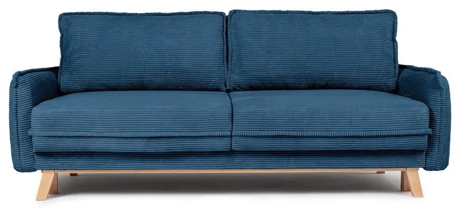 Modrá menčestrová rozkladacia pohovka 218 cm Tori - Bonami Selection