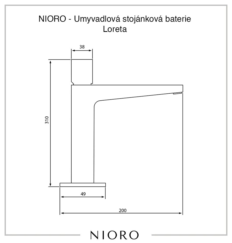 Cerano Loreta, vysoká umývadlová stojanková batéria h-310, chrómová, CER-CER-423571