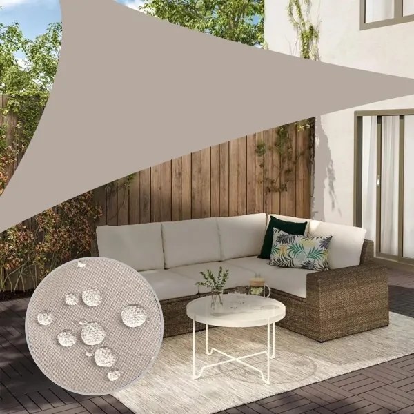 Tieniaca plachta celta trojuholník 5x5x5m 200g/m hnedá taupe