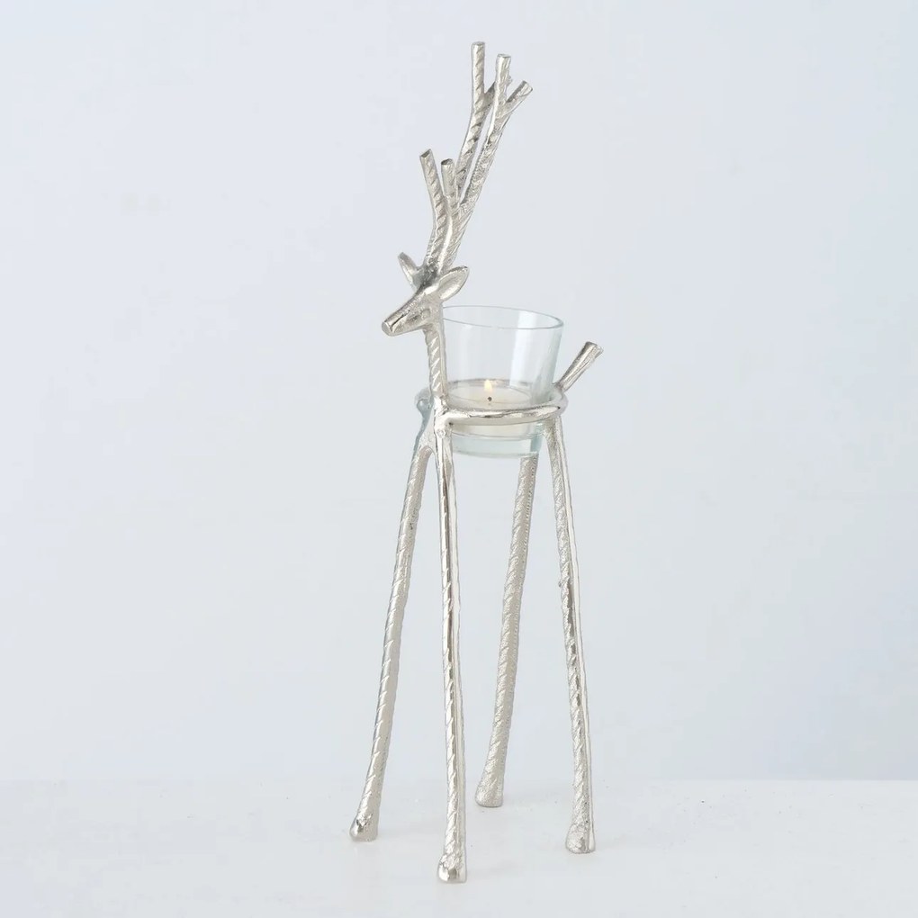 Svietnik Reindeer 37cm silver