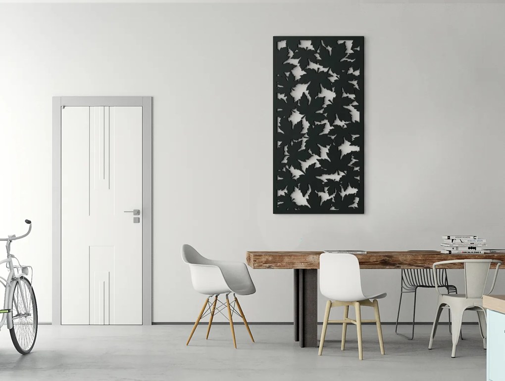 drevko Drevený obraz Javorové listy Rozmer obrazu: 44,5 x 22,5 cm, Farba dekorácie: Čierna