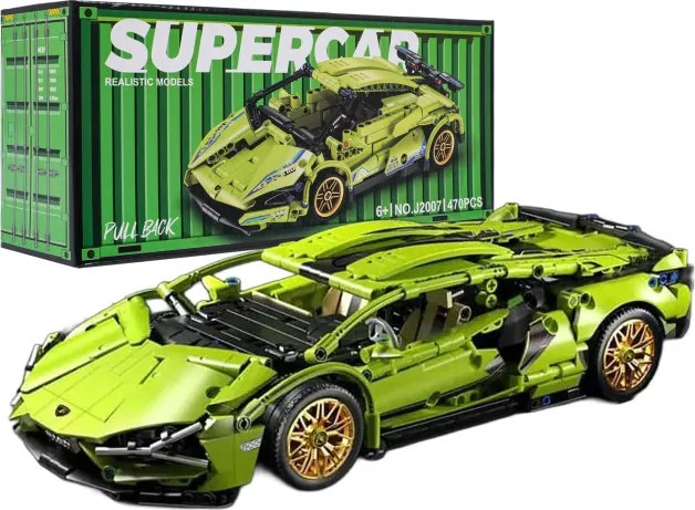 Stavebnica auta SUPERCAR No.J2007 zelená - 470 dielikov
