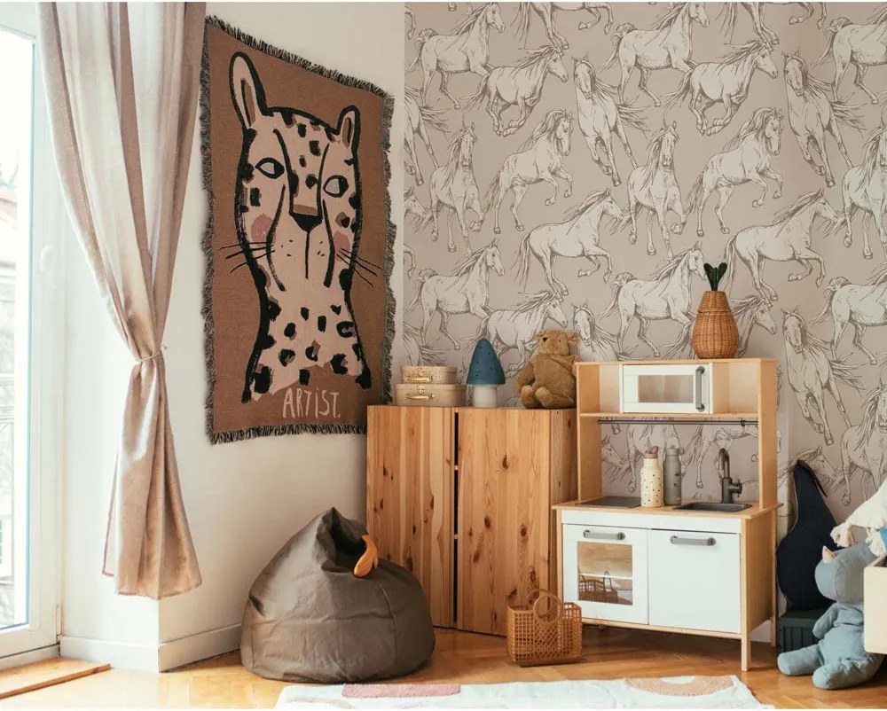 Tapeta koňa béžovej 280x100 cm