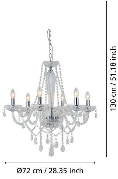 Eglo 39099 - Luster BASILANO 1 6xE14/40W/230V