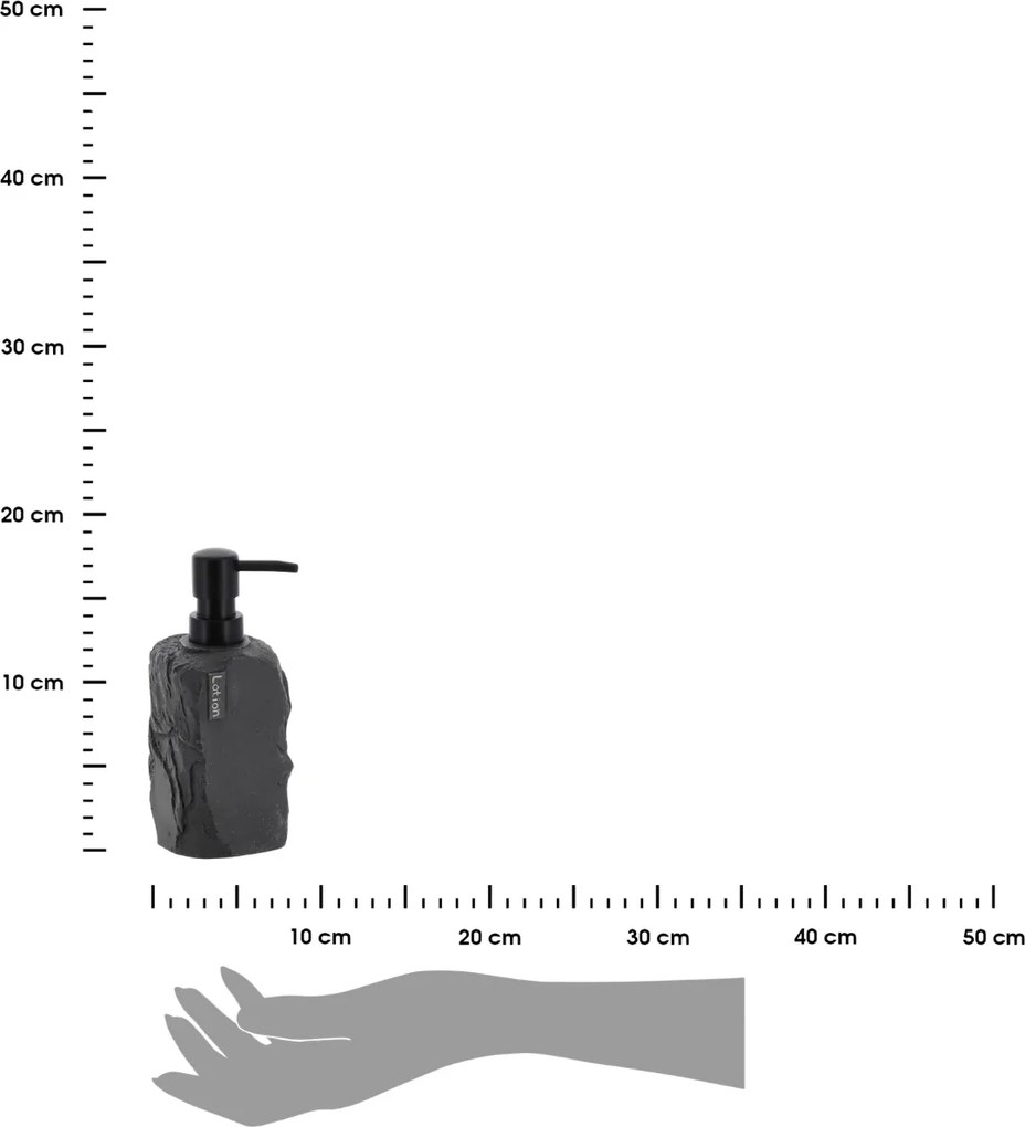 Dávkovač mydla Paola, čierna/s čiernymi prvkami, 400 ml