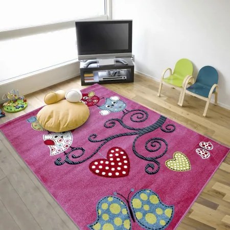 Koberce Breno Kusový koberec KIDS 420 Lila, ružová, viacfarebná,120 x 170 cm