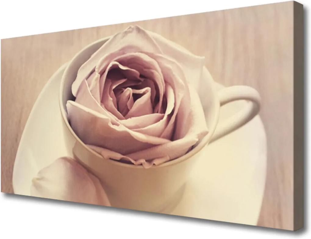 Obraz na plátně Sklenený Hrnček Ruže Umenie