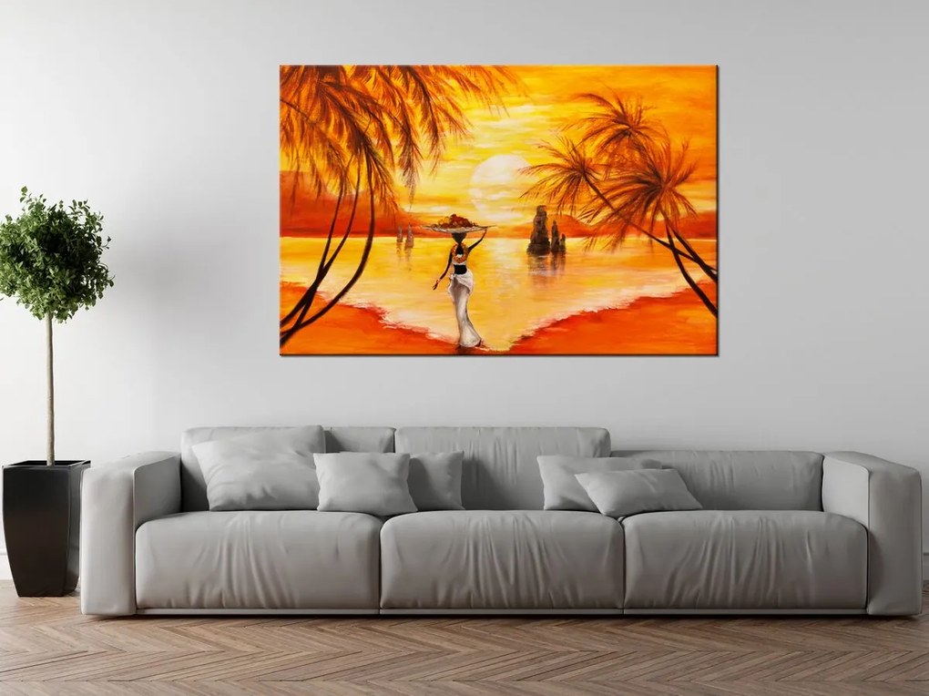 Gario Ručne maľovaný obraz Pokojná chvíľa Rozmery: 120 x 80 cm
