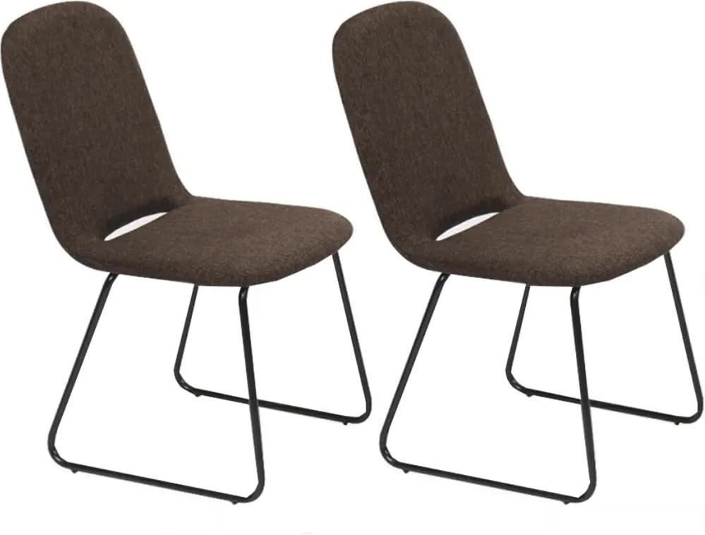 2 kusy, jedálenská stolička, hnedá/čierna, ADLAN