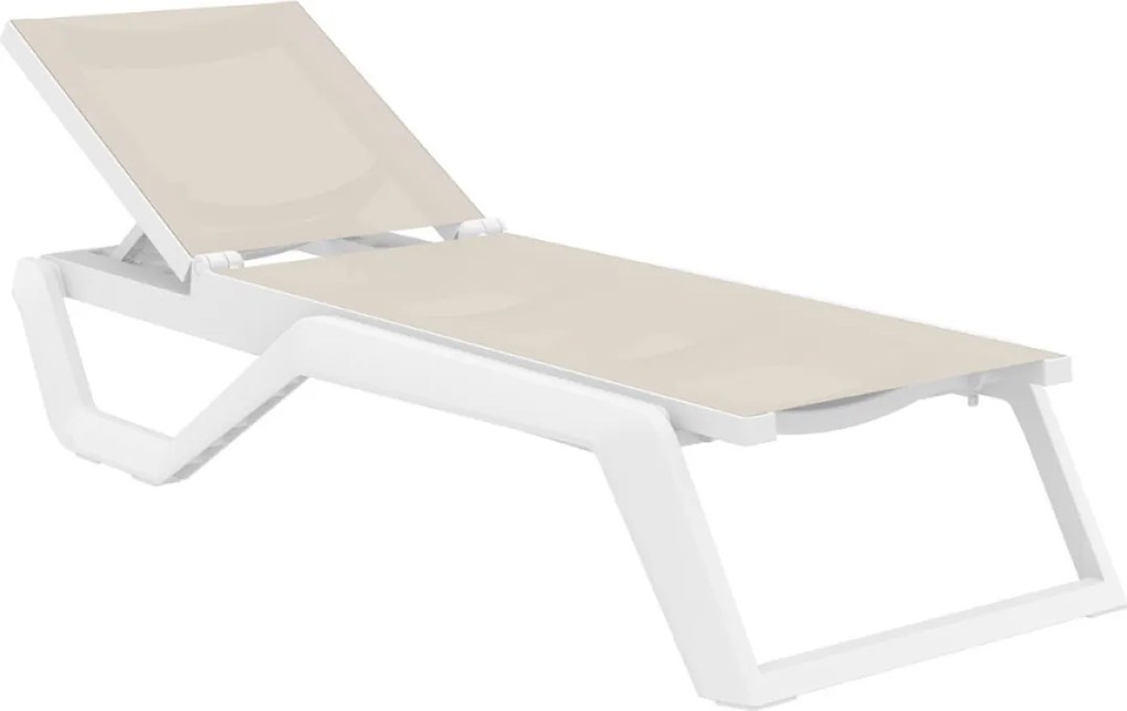 RIO PRO záhradné lehátko white/taupe