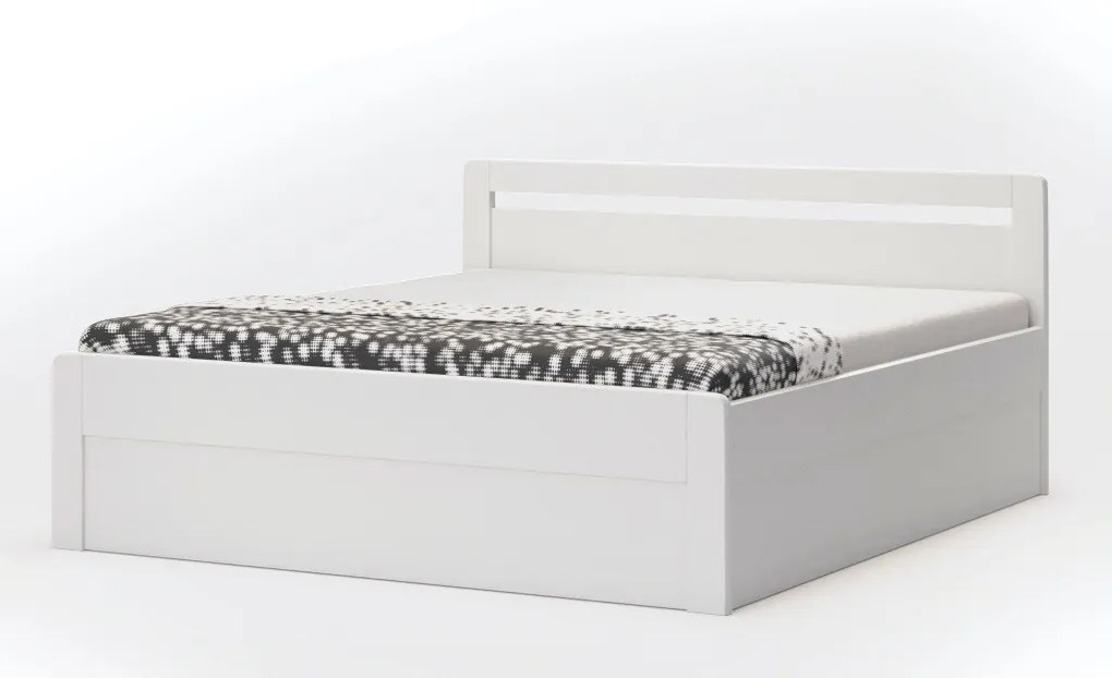 BMB MARIKA KLASIK - masívna buková posteľ s úložným priestorom ATYP, buk masív