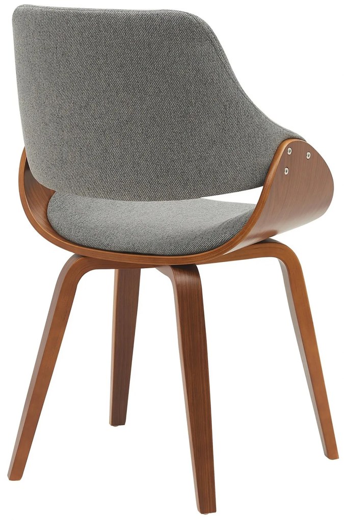 Jedálenská stolička Vangale - látka - Orech /Tmavo sivá