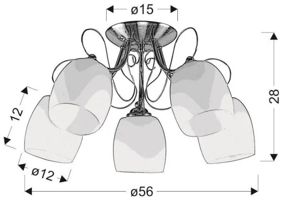 Prisadený luster AMBA 5xE27/40W/230V