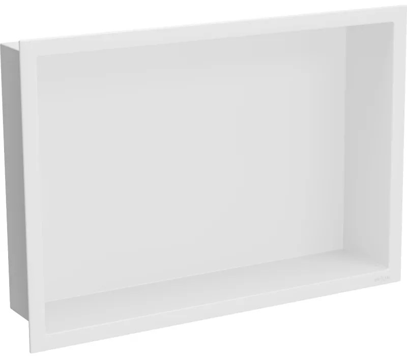 Mexen X-Wall-R, polička na zapustenie na obklad s golierom 45 x 30 cm, biela, 1920453010