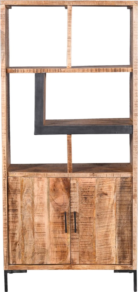 XXXLutz REGÁL, prírodná farba, čierna, mangové drevo, 88/192/40 cm MID.YOU - Online Only drobný nábytok - 002367015201