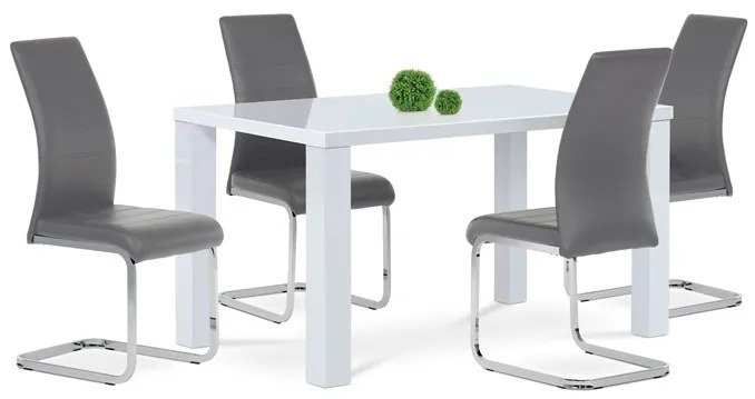 Autronic BONTEC Jedálenská stolička, šedá, ekokoža, DCL-408 GREY Farba: Biela