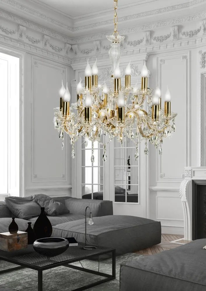 Candellux MARIA TERESA Luster 15X40W E14 Gold 30-95810