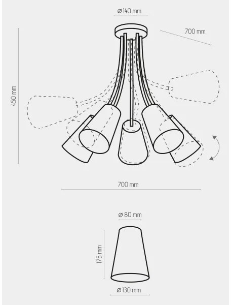 Detský luster WIRE KIDS 5xE27/15W/230V