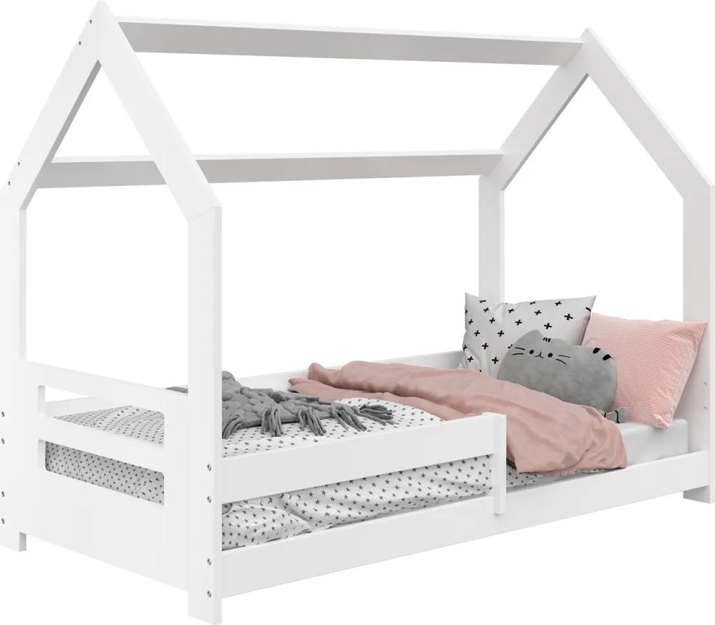 AMI nábytok Detská posteľ DOMČEK D5B 80x160cm masív biela
