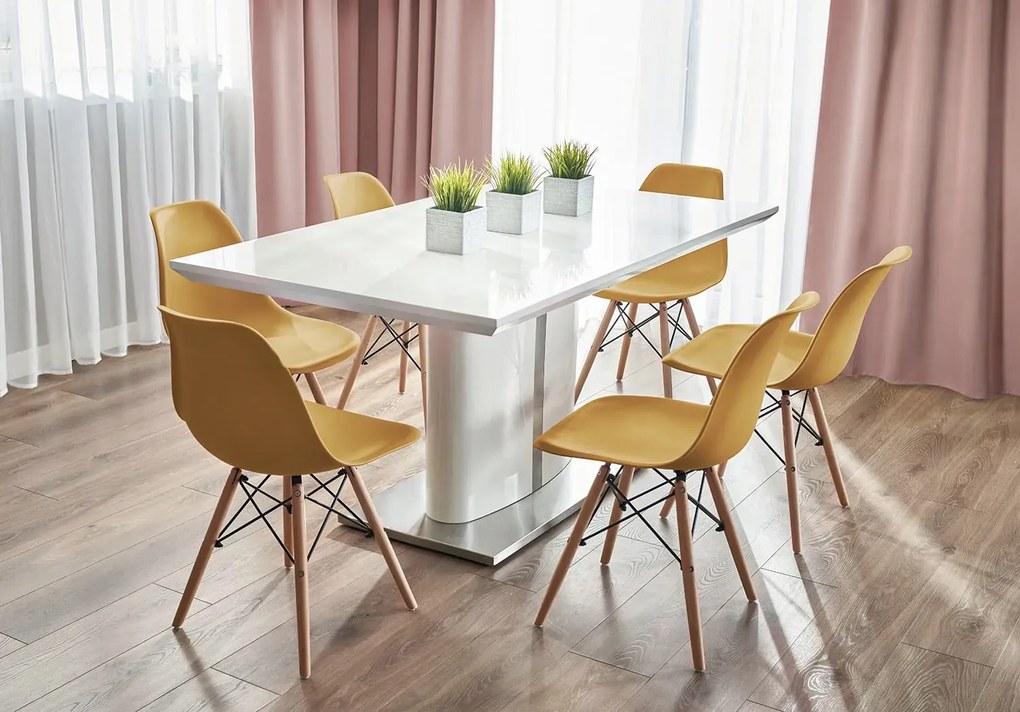 Dekorstudio Dizajnová jedálenská stolička v škandinávskom štýle - horčicová