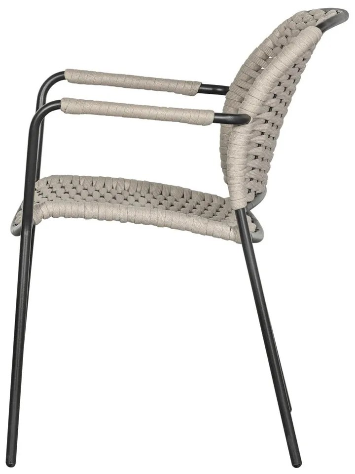 Čierno-béžové kovové záhradné stoličky v súprave 2 ks Taku – Exotan