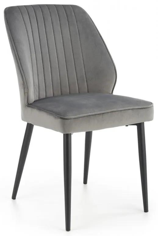 Jedálenská stolička Hanko –⁠ kov/látka, sivá