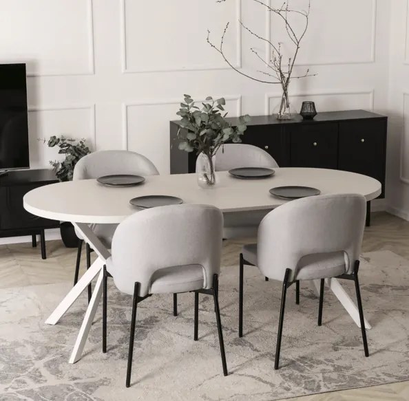 DORIAN Rozkladací stôl 80-160 cm kašmír/biely