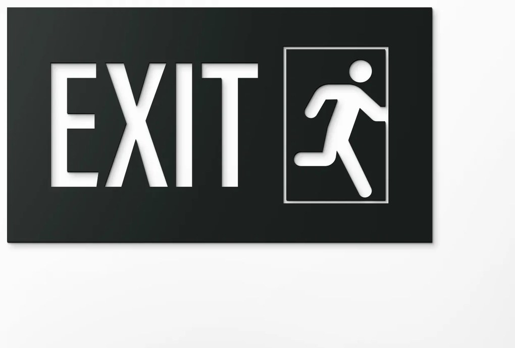 drevko Nálepka Únikový východ / EXIT Rozmer obrazu: 12,5 x 22,5 cm, Farba dekorácie: Čierna
