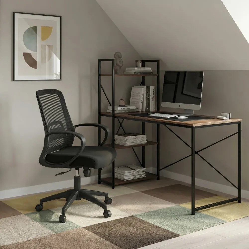 Kancelárska otočná stolička NERO — látka, čierna