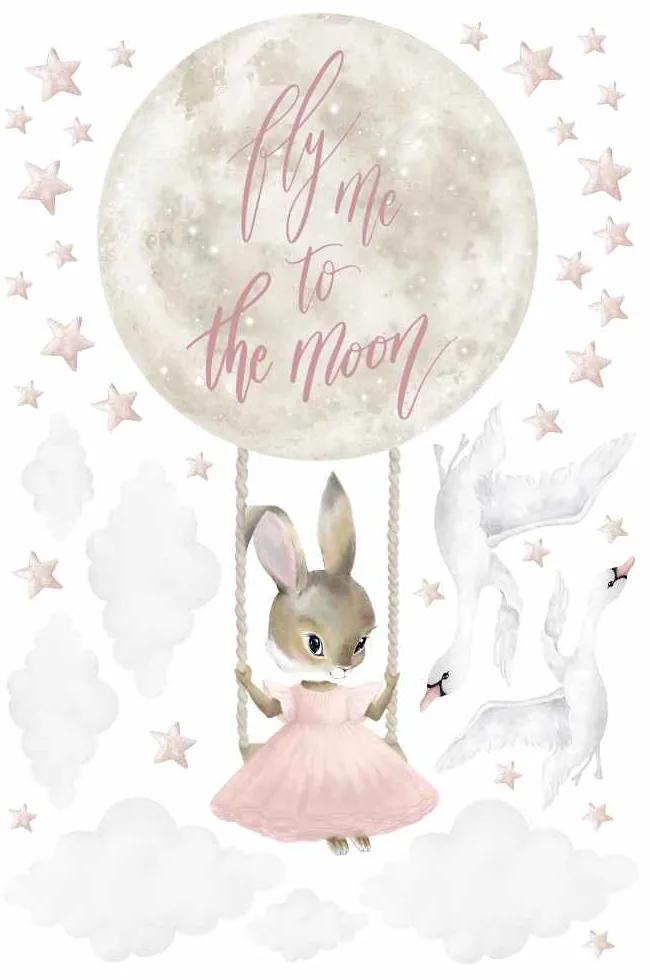 Gario Detská nálepka na stenu Pastel bunnies - zajačik a husy