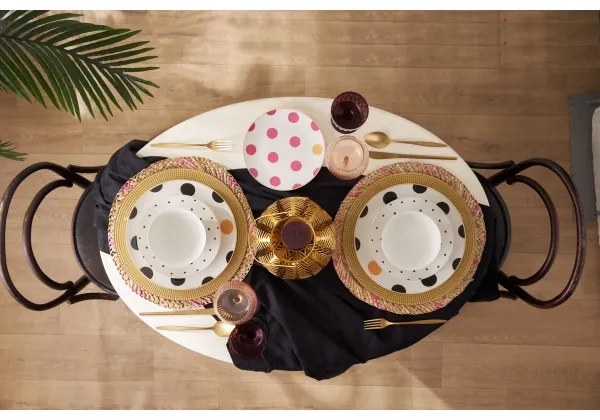 24-dielna pestrofarebná jedálenská súprava z porcelánu