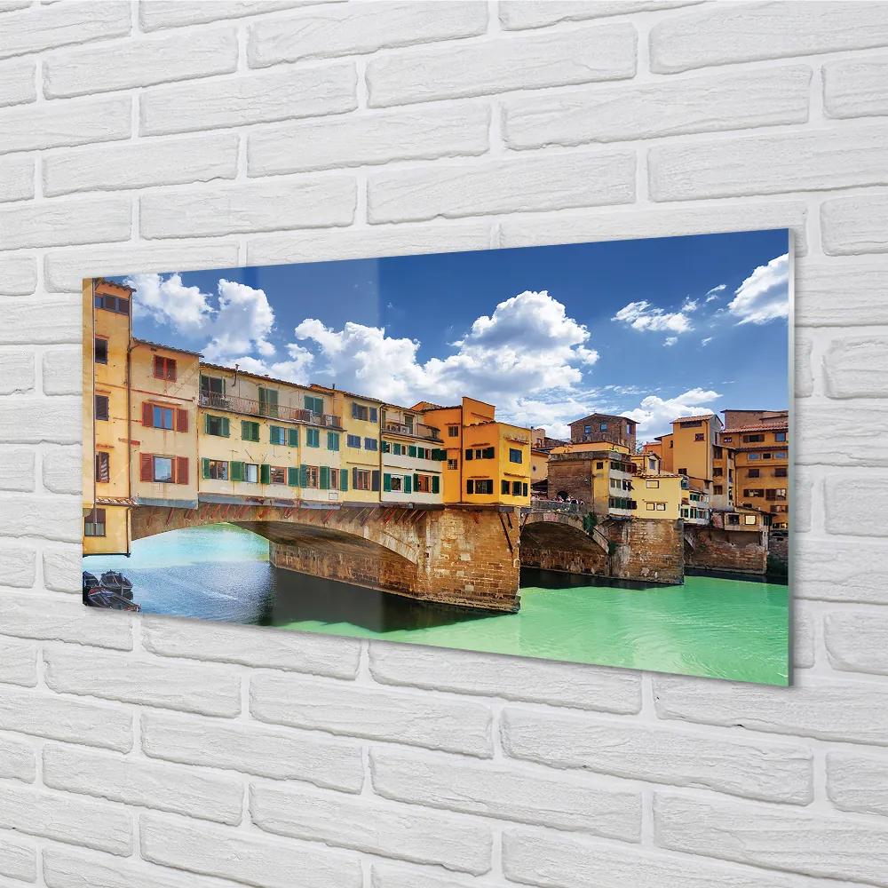 Nástenný panel  Italy River Mosty budovy 140x70 cm