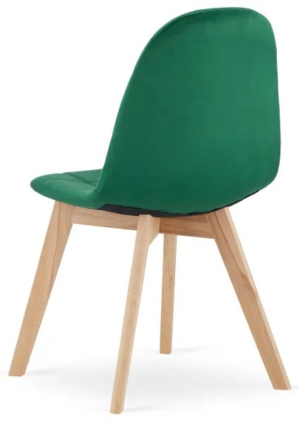 Set troch jedálenských stoličiek BORA zamat tmavozelené (3ks)