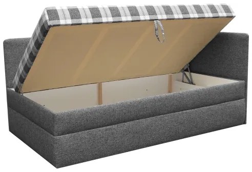 Čalúnená válenda s univerzálnym čelom L/P ARLY 110x200 cm antracit/biela