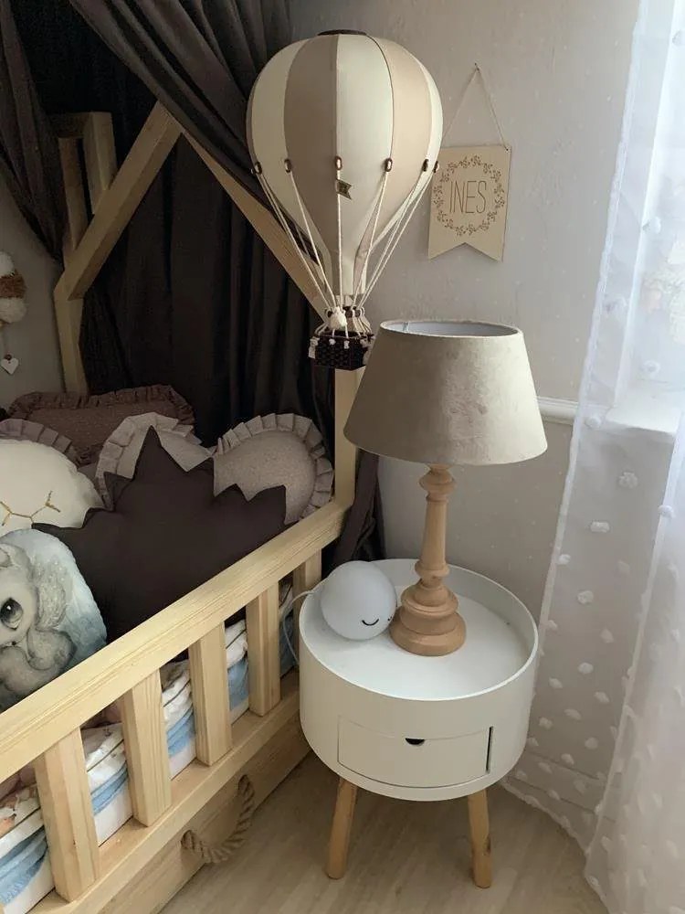 Dekoračný lietajúci balón béžová – dekorácia do detskej izby S-28cm x 16cm