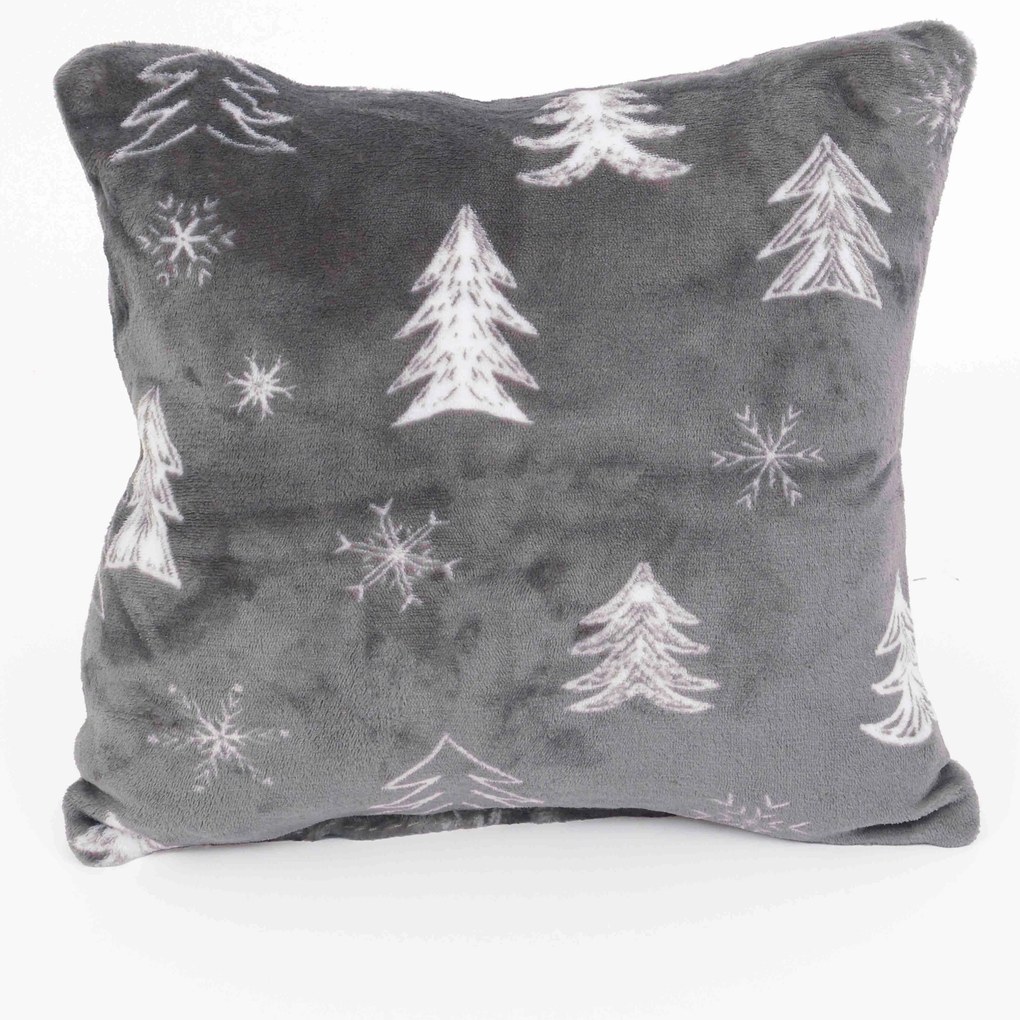 Obliečka na vankúš mikroplyš Exclusive 40 × 40 cm - Stromčeky sivé