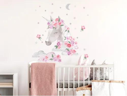PASTELOWE LOVE Dekorácia na stenu SECRET GARDEN Unicorn - Jednorožec ružový PAS-unipin