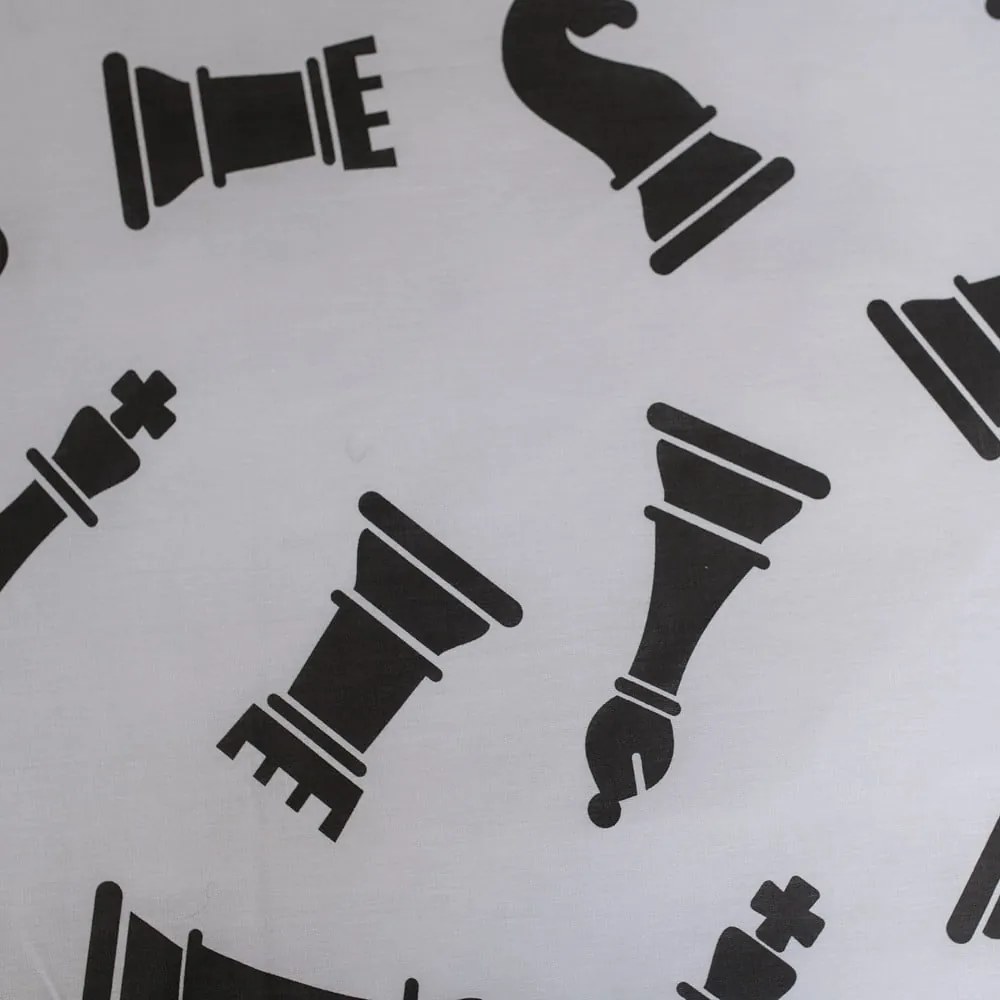 Čierno-biele bavlnené detské obliečky na jednolôžko 140x200 cm Chess – Jerry Fabrics