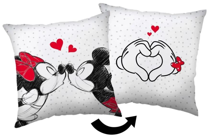 JERRY FABRICS Vankúšik Mickey and Minnie Love 05 Polyester, 40/40 cm