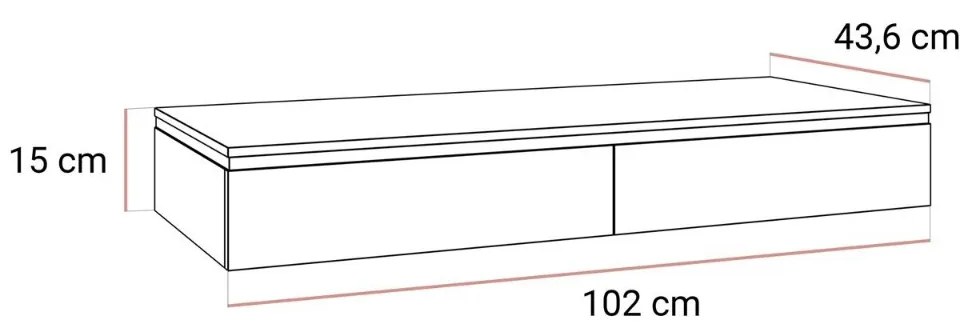 ZÁVESNÁ KONZOLA NESSIE BIELY LESK + STRIEBORNÁ