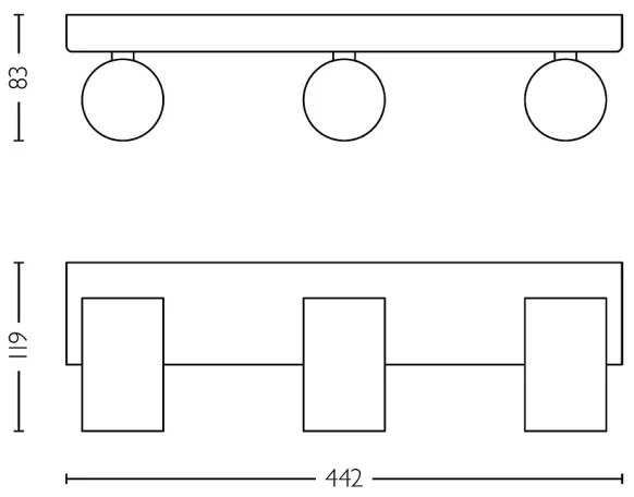 Philips - Kúpeľňové bodové svietidlo IDRIS 3xGU10/5W/230V IP44 čierna/zlatá