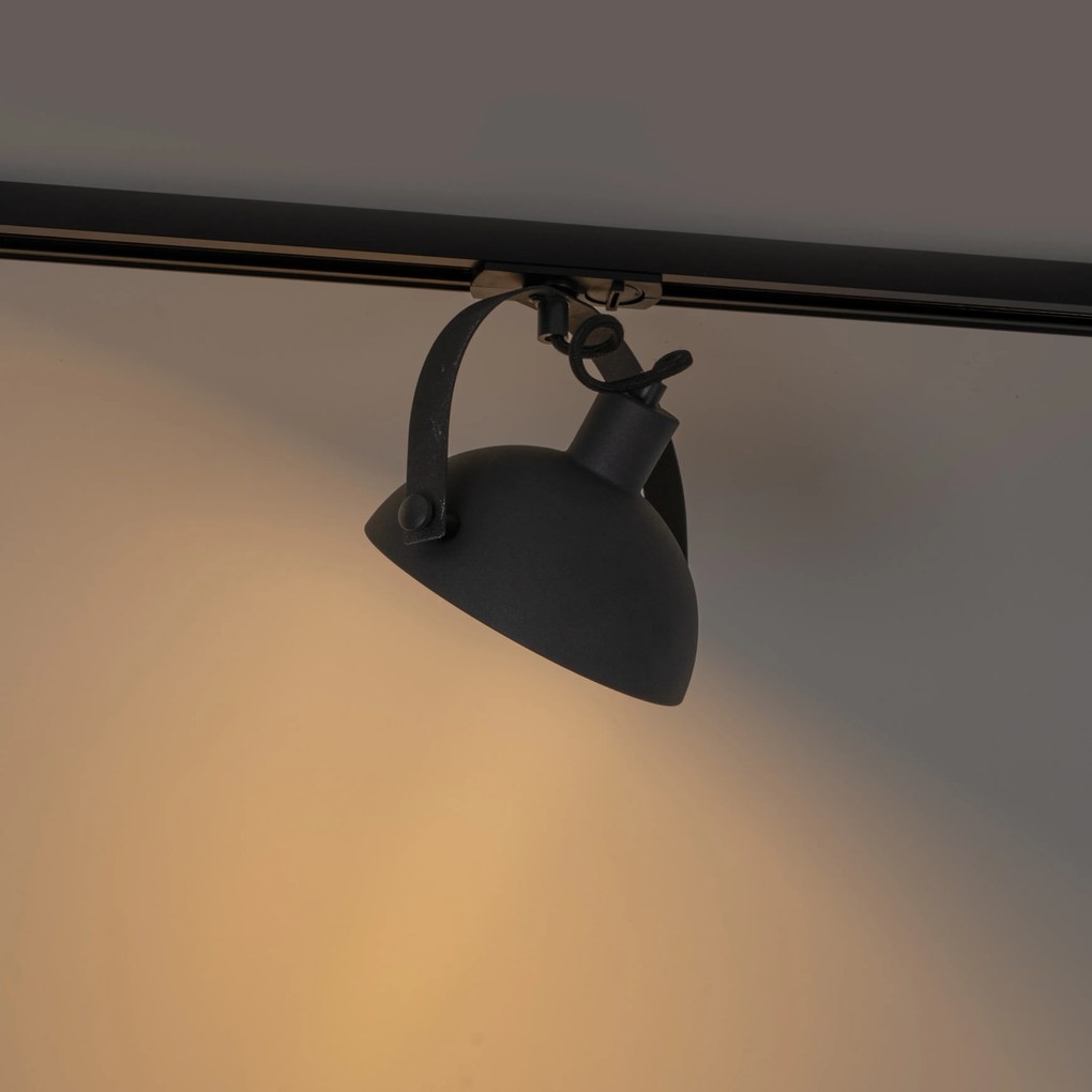 Priemyselné 1-fázové koľajnicové bodové svetlo čierne so zlatým vnútrom - Magnax