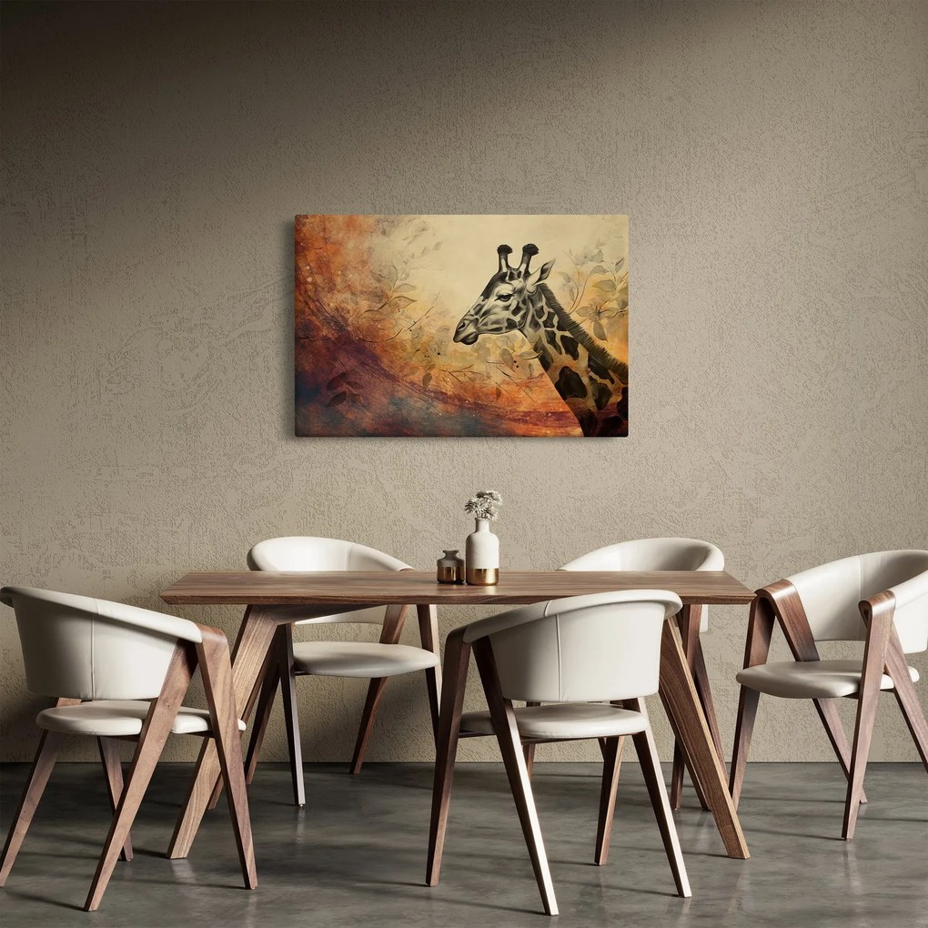 Obraz - Žirafa, maľba (90x60 cm)
