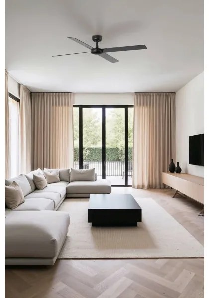 FARO 34356-Stropný ventilátor RUDDER L hnedá/čierna pr. 132 cm + diaľkové ovládanie