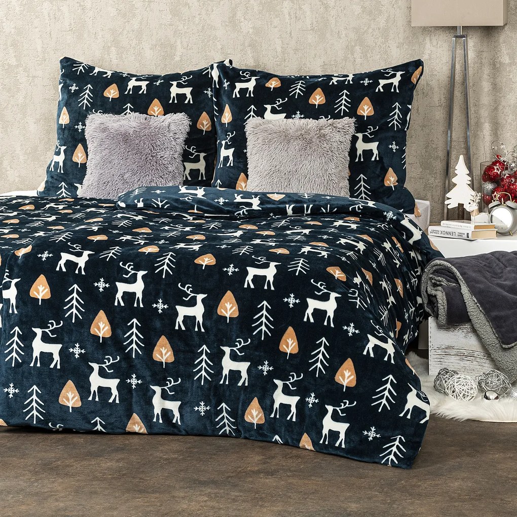 4Home obliečky mikroflanel Nordic Deer, 140 x 200 cm, 70 x 90 cm