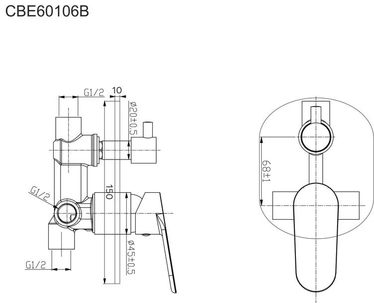 Mereo Mereo, Sprchový set s dvojcestnou podomietkovú batérií, MER-CB650SV2