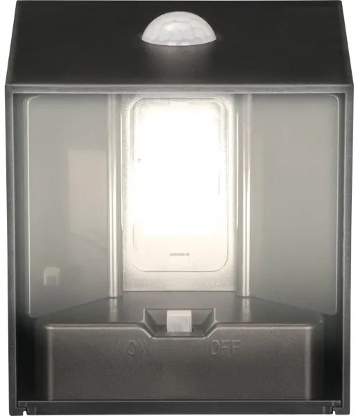 Retlux-LED Solárne nástenné svietidlo so senzorom LED/1W/3,7V 1200 mAh IP44 čierna