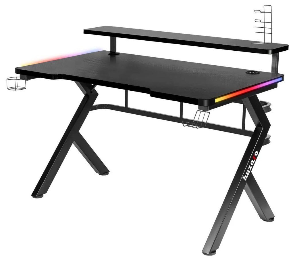 PC stolík Hyperion 5.0 (čierna + viacfarebná) (s LED osvetlením). Akcia -21%. Vlastná spoľahlivá doprava až k Vám domov. 1087511